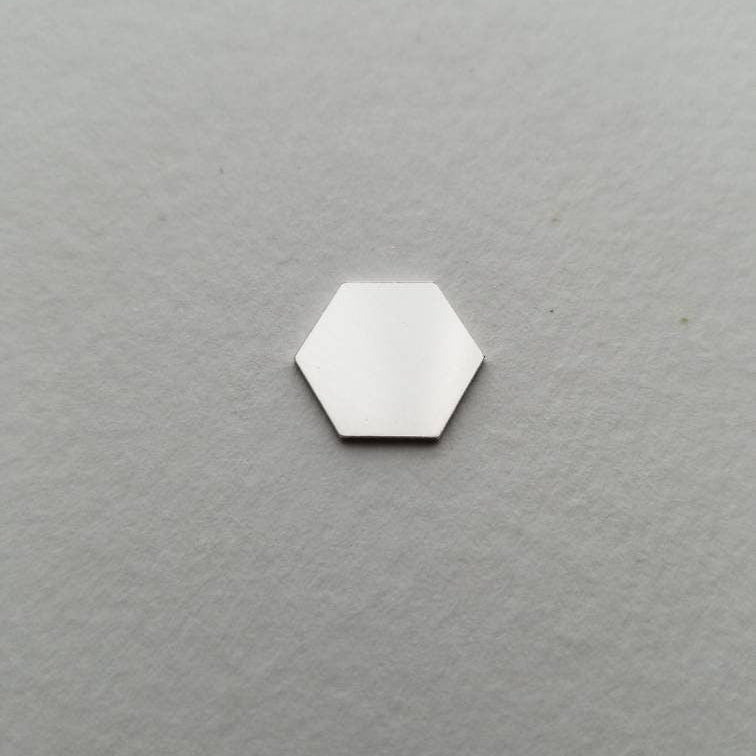 Sterling silver Hexagon Blank, set of 5, hexagon component, DIY Jewelry