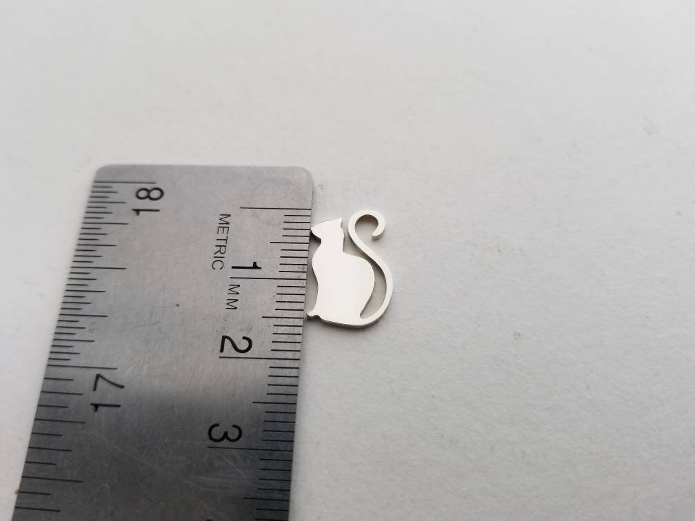 Sterling Silver Cat Blank, cat embellishments, solderable silver accents