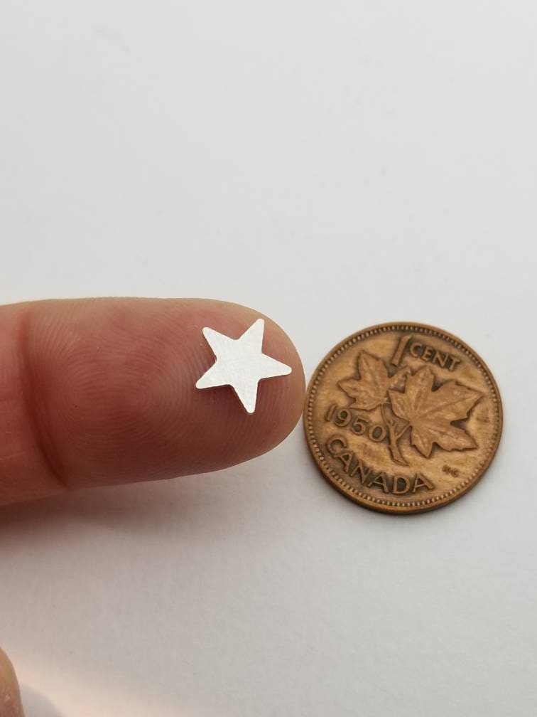 8mm sterling silver star, star blank, set of 5, solderable embellishments, silversmithing supplies