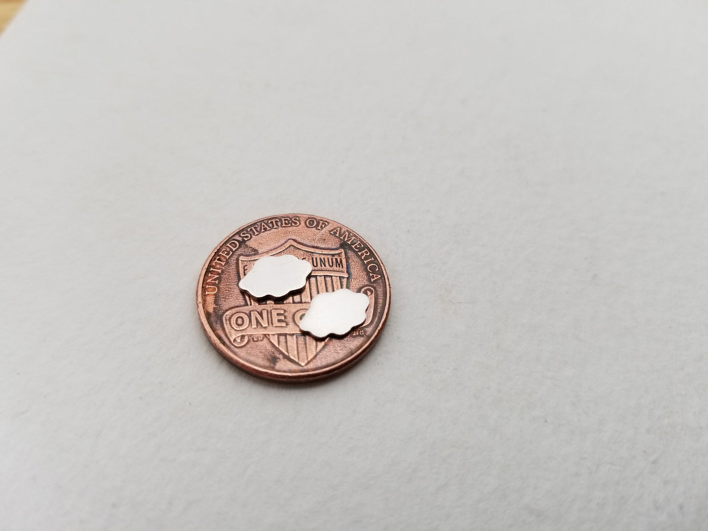 Sterling silver cloud accents, solderable cloud components, set of 5