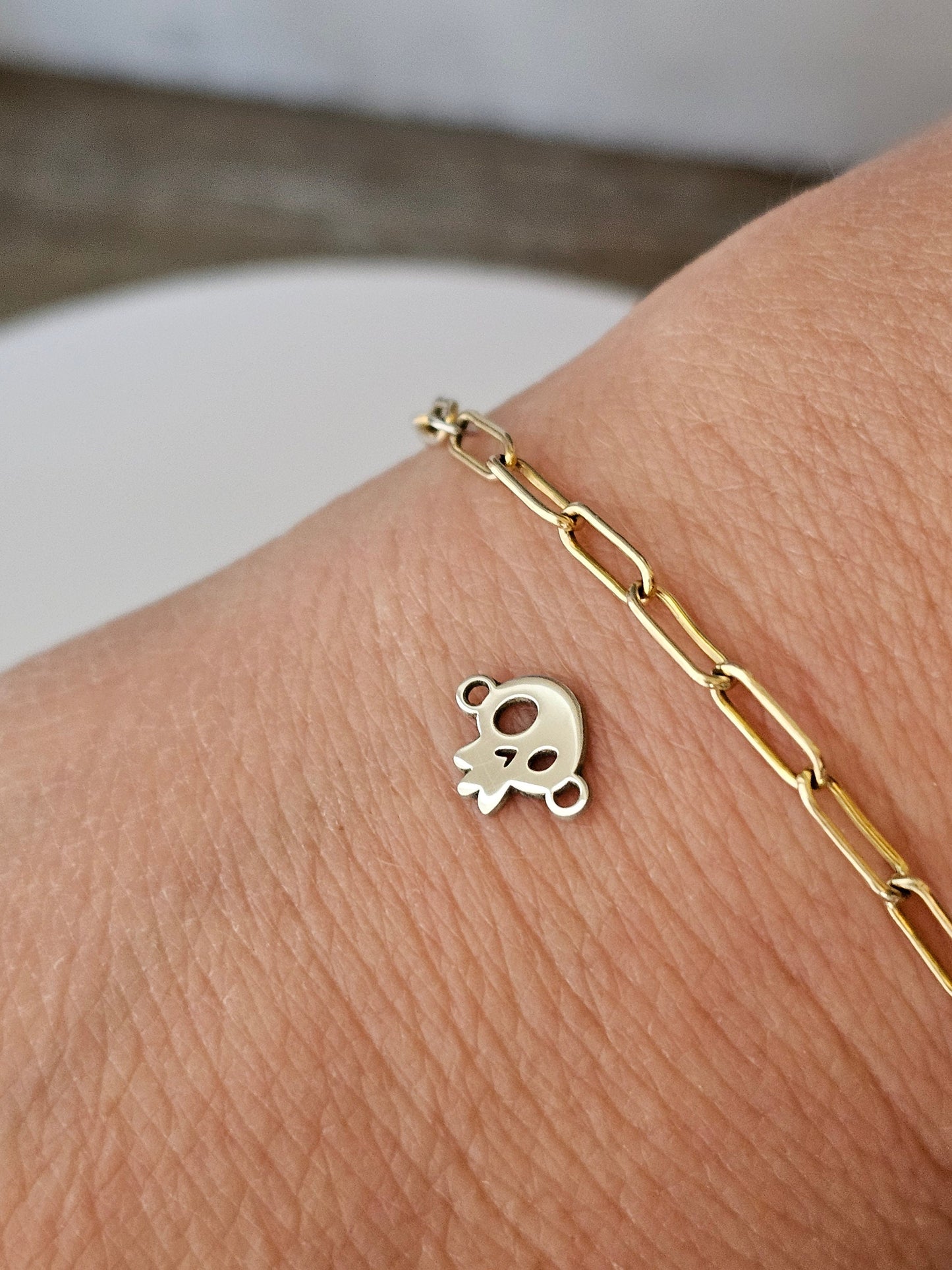 Permanent Jewelry Charm, Skull Charm, Permanent Jewelry Connectors, Sterling Silver