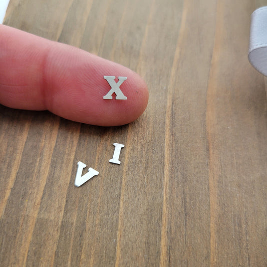 Sterling silver alphabet, letter components, letter Cut outs, Sitka Font