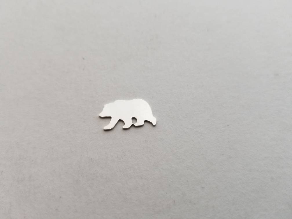Sterling silver bear component, bear blank, solderable Mama bear