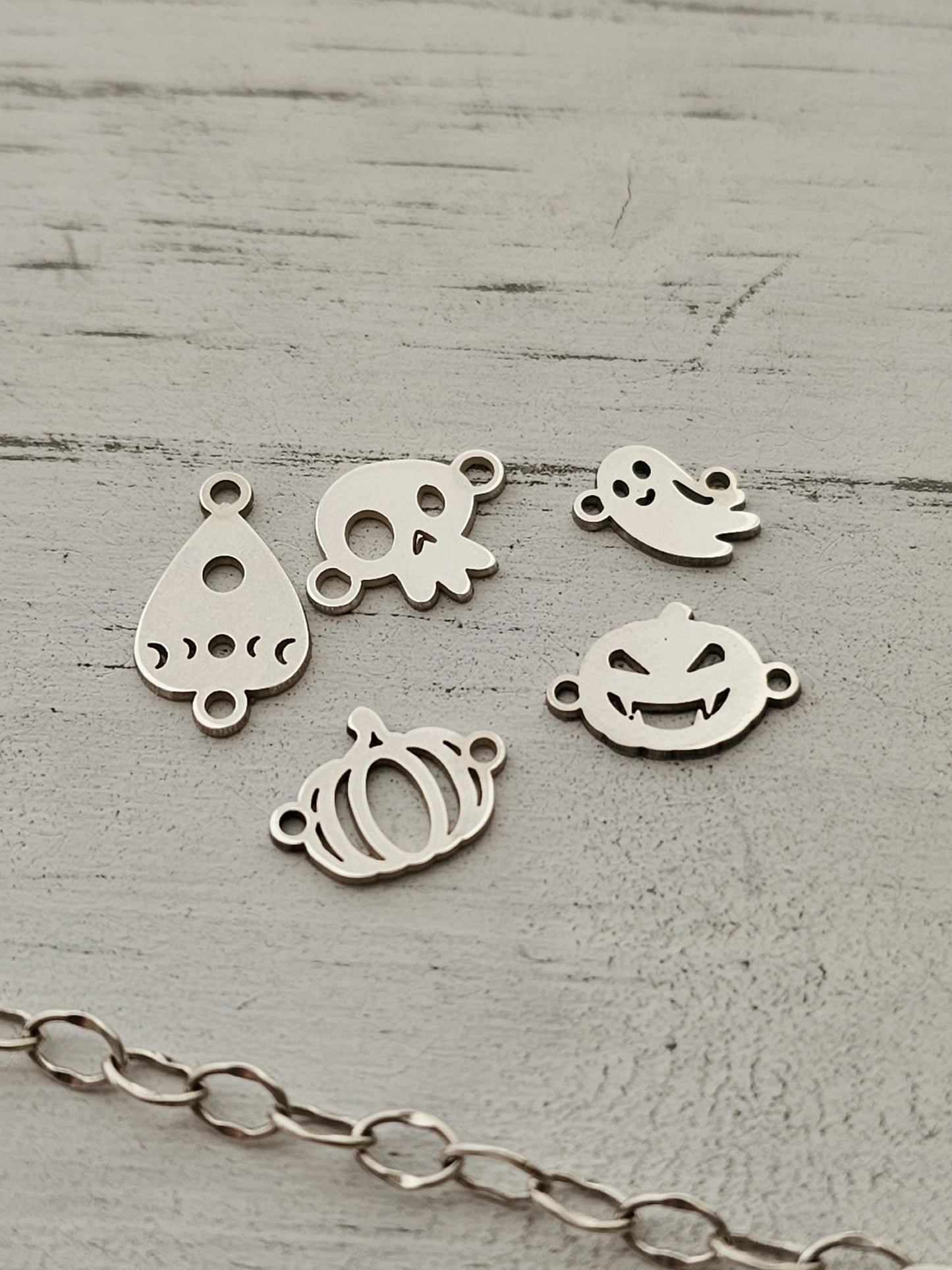 Permanent Jewelry Charm, Jack o Lantern, Permanent Jewelry Connectors, Sterling Silver, Halloween Charm