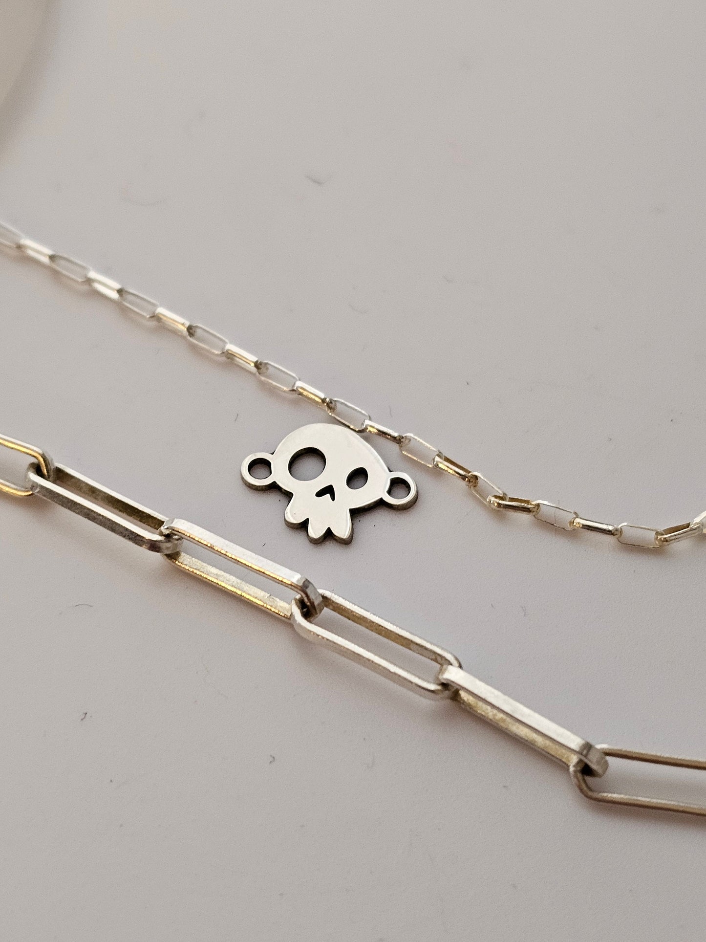 Permanent Jewelry Charm, Skull Charm, Permanent Jewelry Connectors, Sterling Silver