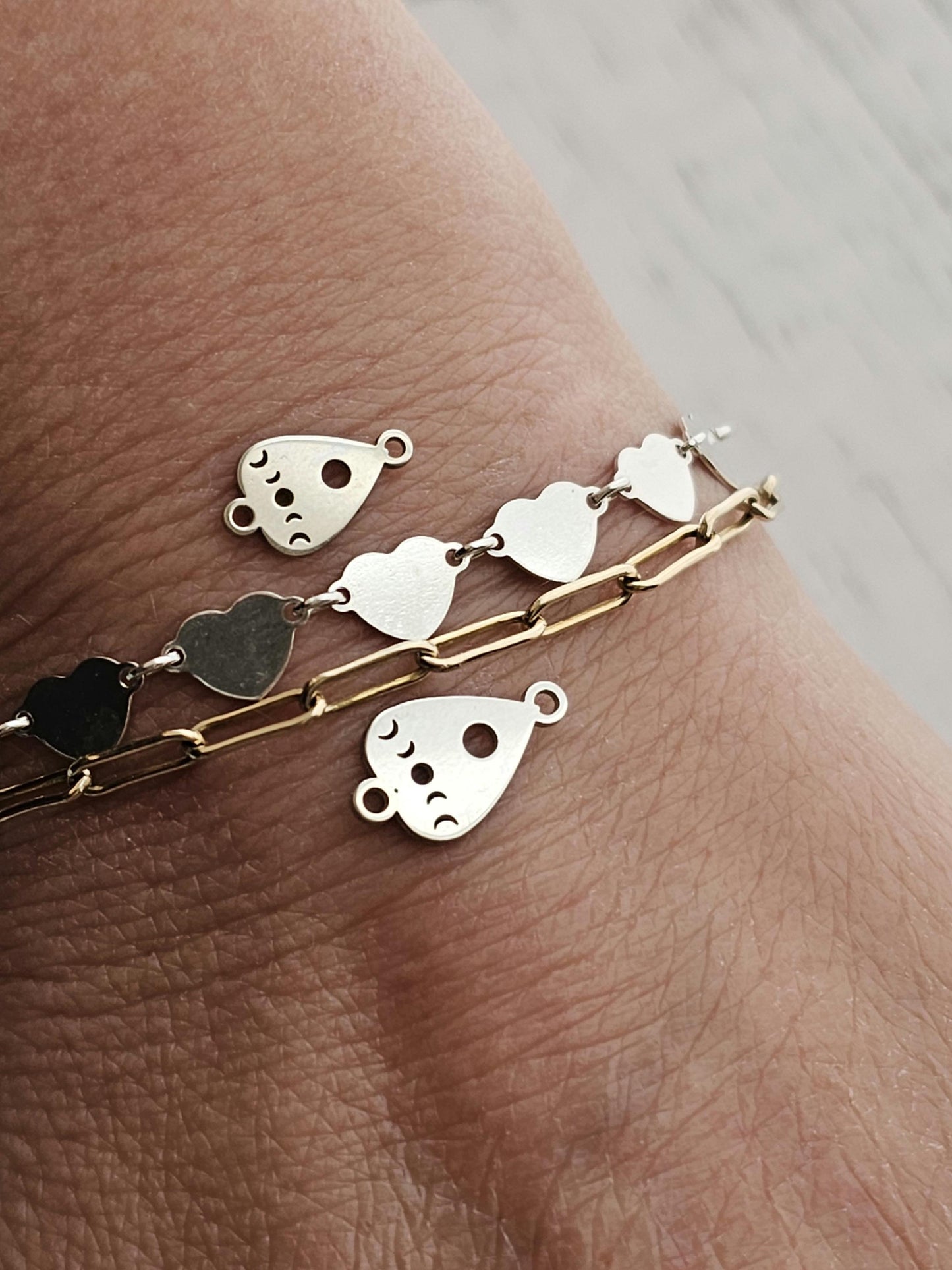 Permanent Jewelry Charm, Ouija Charm, Permanent Jewelry Connectors, Sterling Silver, Ouija Board Planchette Connector