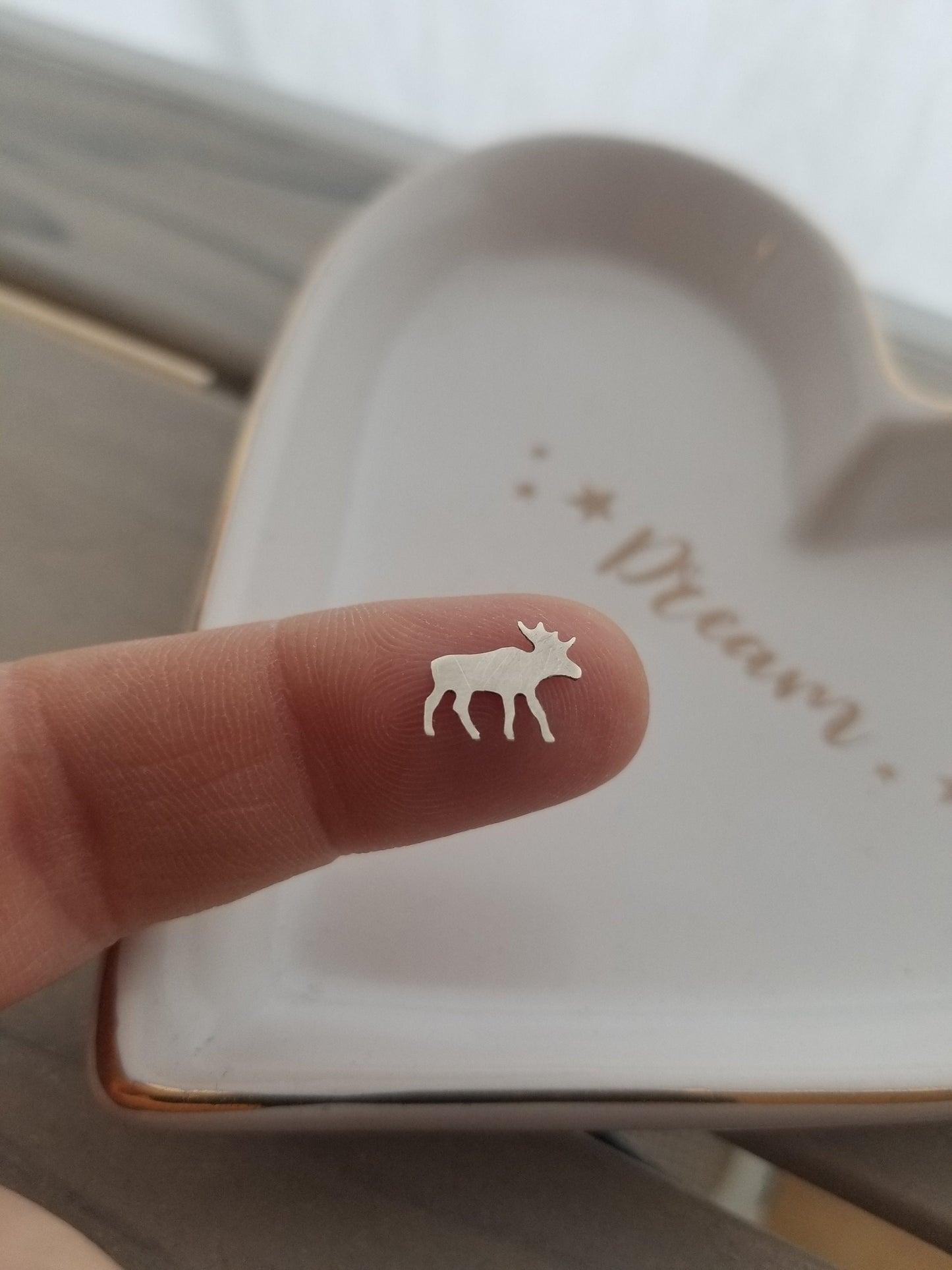 Sterling silver moose component, set of 5 moose accent, canadian charms