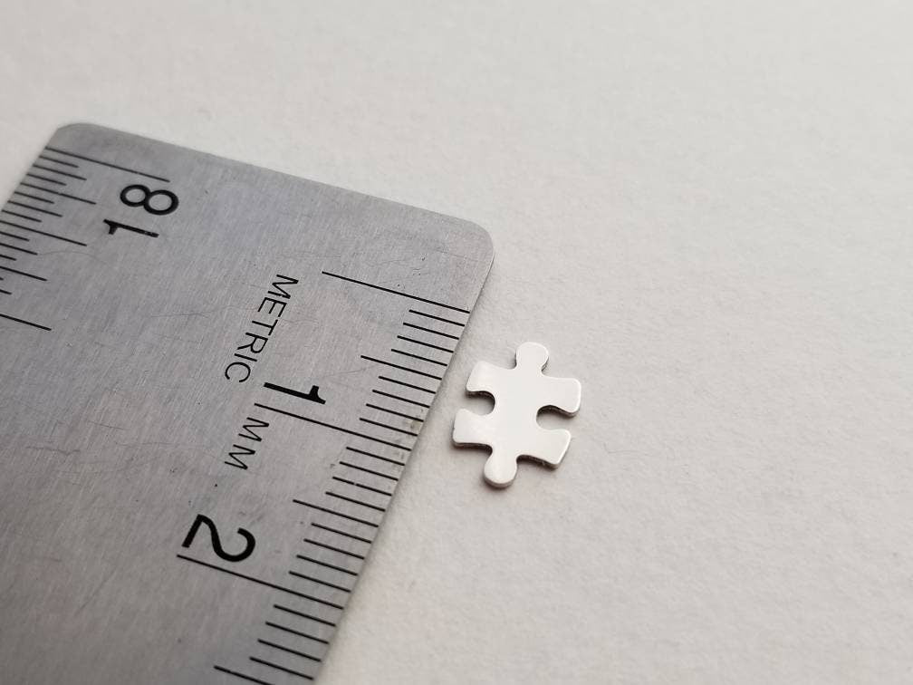 Sterling silver puzzle, set of 5, set of 10, puzzle pieces components, solderable puzzle accent