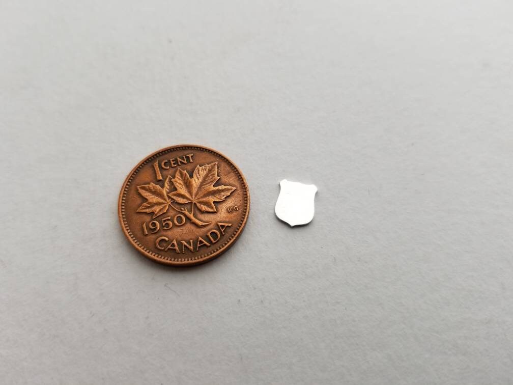 Small Police Badge stamping blank, police badge component, police badge, sterling silver badge