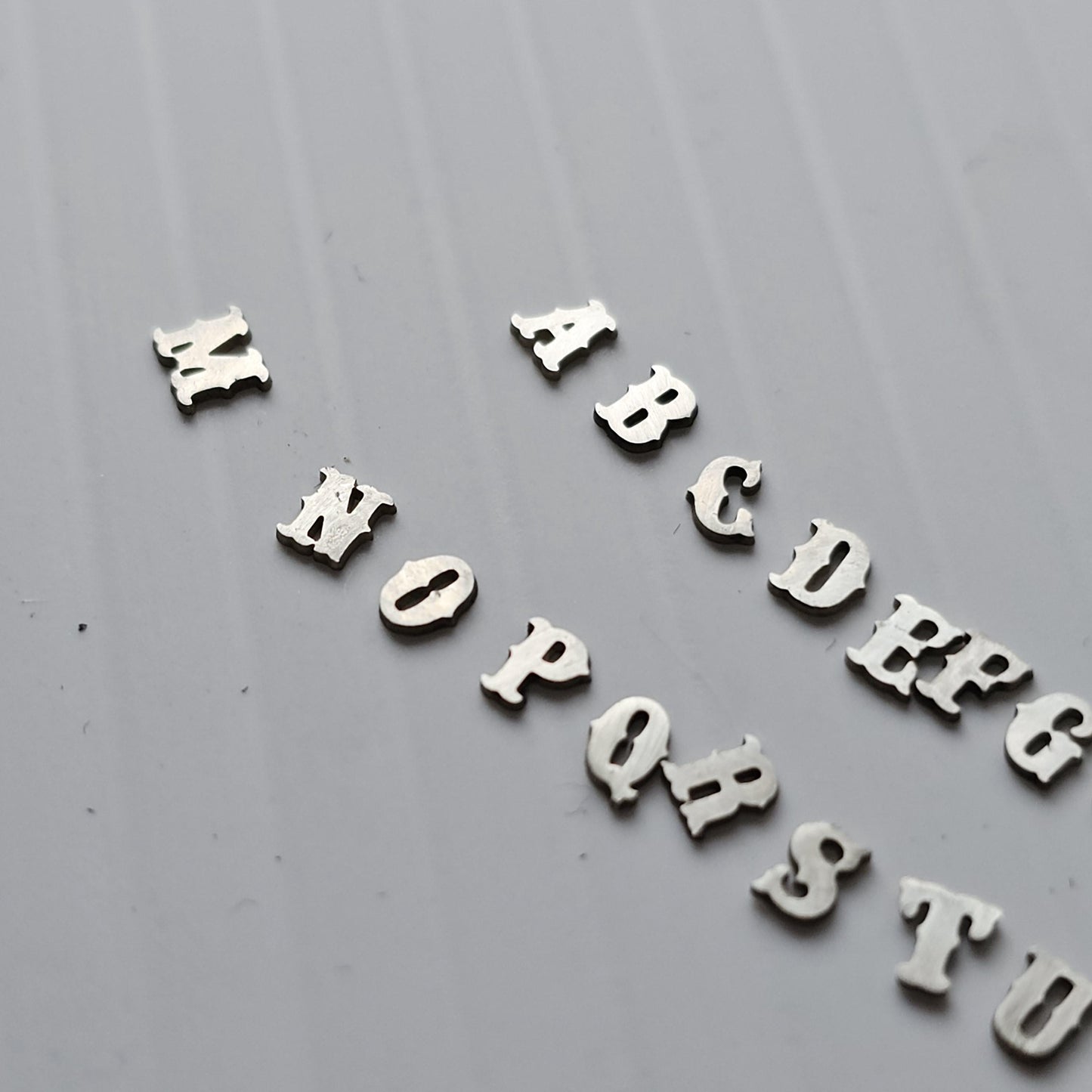 3MM Sterling silver letters, TINY letter components, letter Cut outs, Western Letters