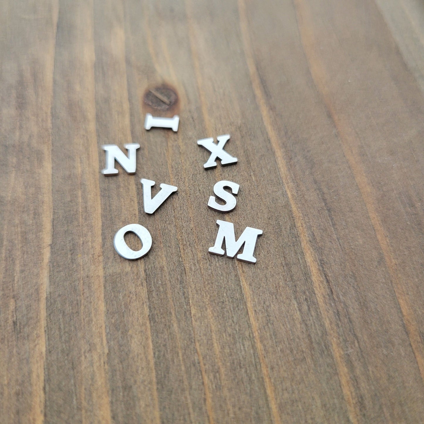 Sterling silver alphabet, letter components, letter Cut outs, Sitka Font