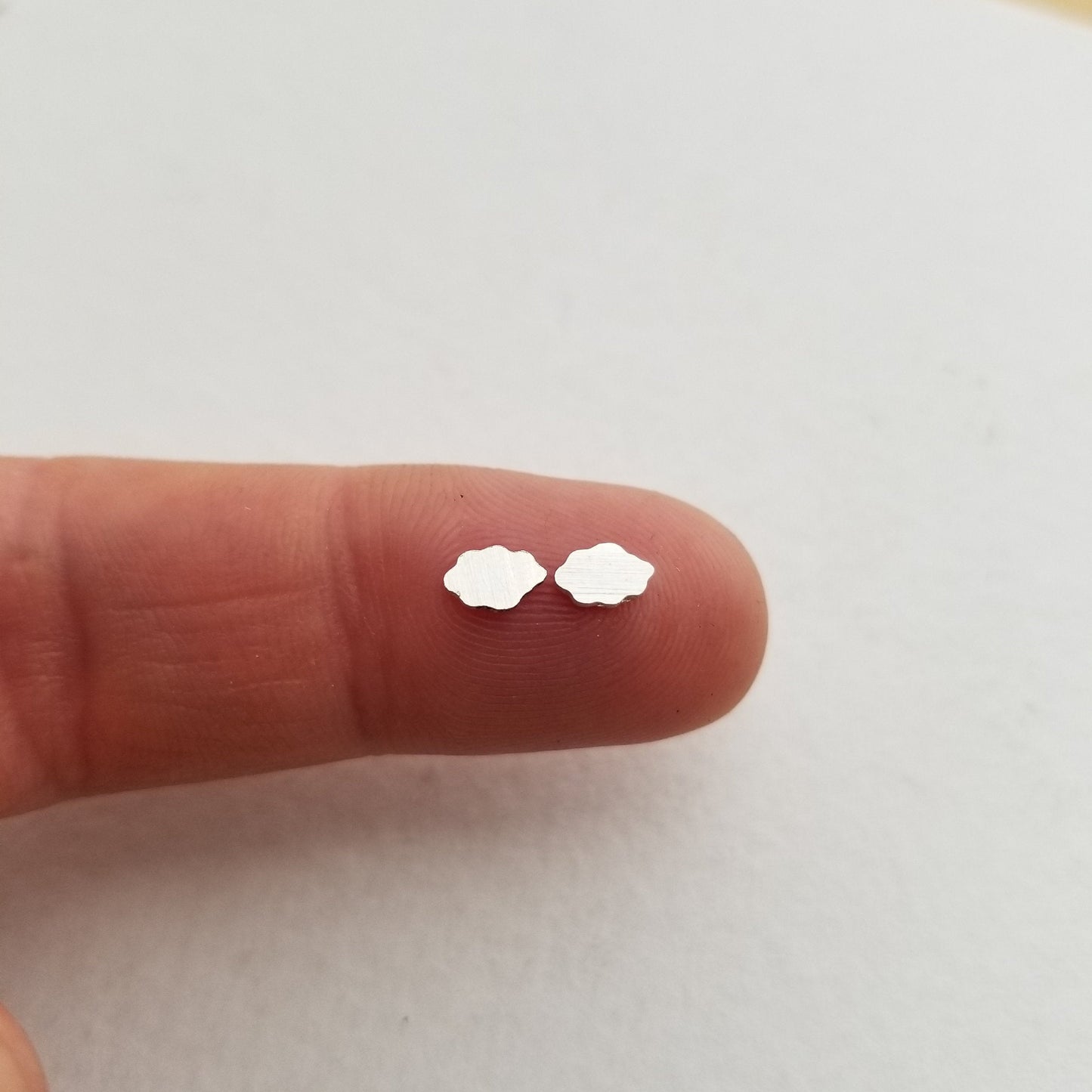 Small Sterling silver cloud accents, solderable cloud components, set of 5