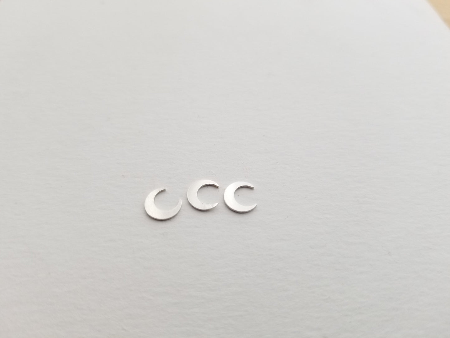 6mm Sterling silver tiny celestial moon, set of 5, solderable accents