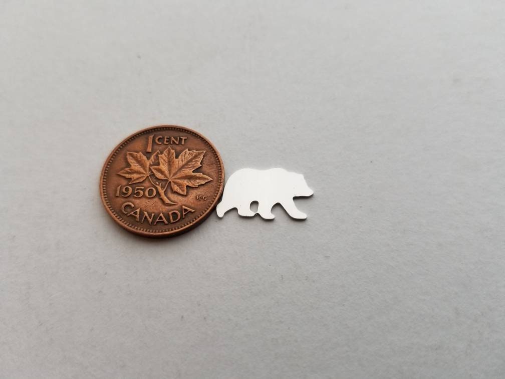 Sterling silver bear component, bear blank, solderable Mama bear