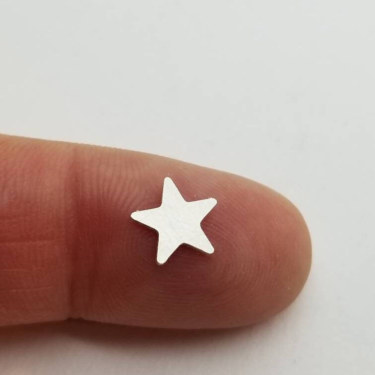 8mm sterling silver star, star blank, set of 5, solderable embellishments, silversmithing supplies