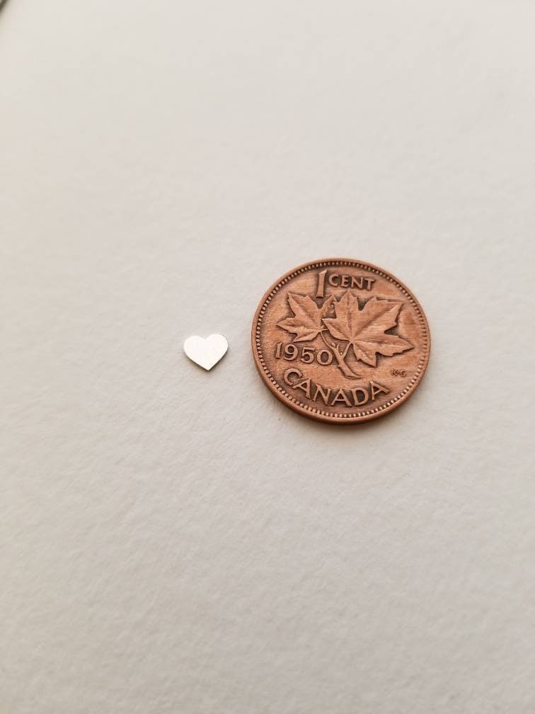 Teeny heart accents, set of 5, sterling silver solderable components