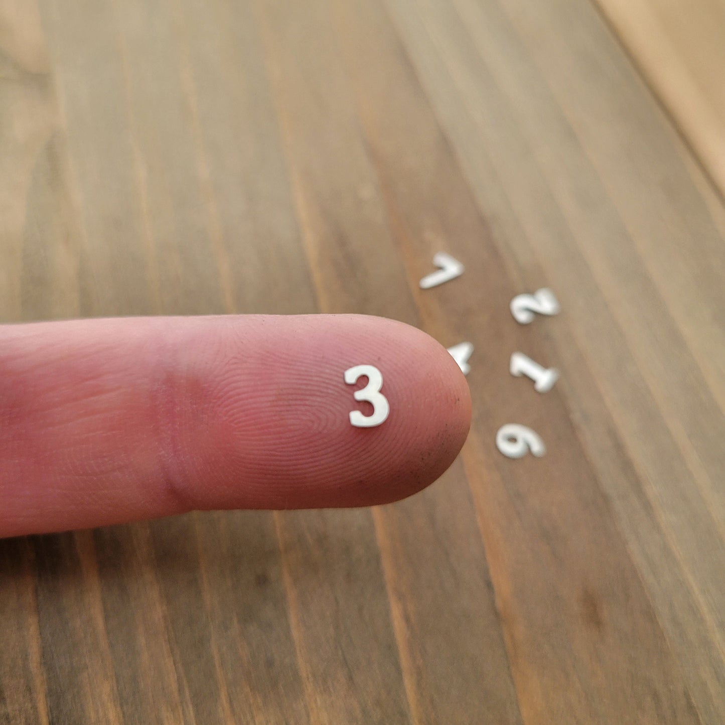 Sterling silver numbers, number components, number Cutouts, Cambria Font