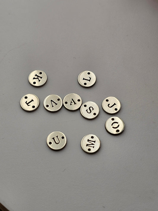 Sterling silver alphabet, 5mm letter components, letter Cut outs, Letter Charms, Permanent Jewelry Alphabet Connectors, Best Seller Charm