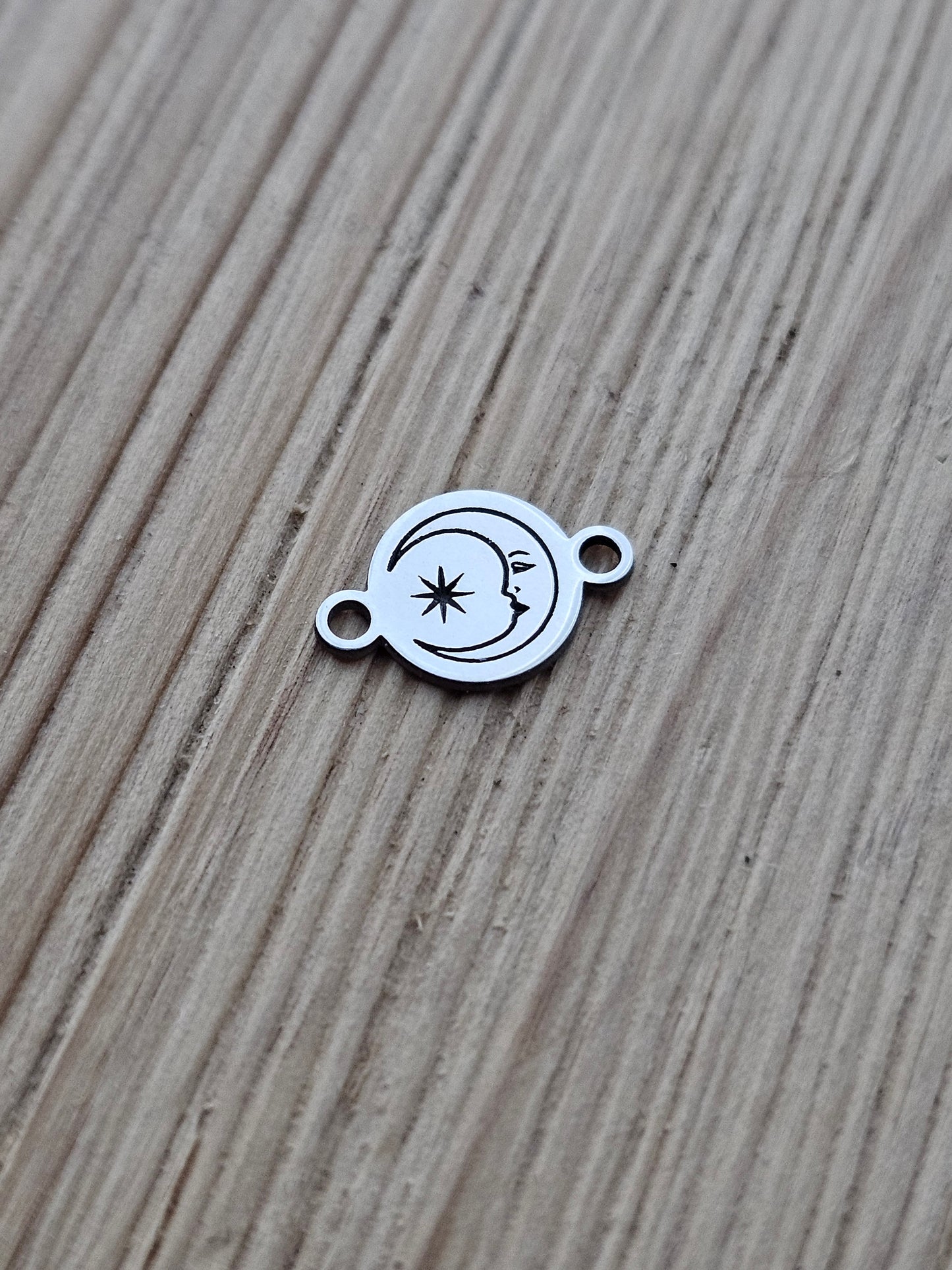 Permanent Jewelry Charm, Moon Charm, Permanent Jewelry Connectors, Sterling Silver