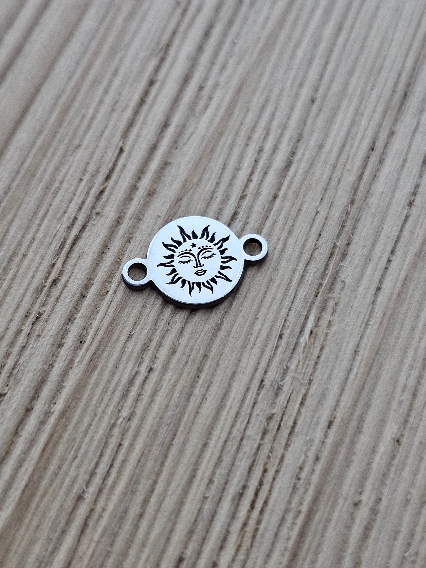 Permanent Jewelry Charm, Sun Charm, Permanent Jewelry Connectors, Sterling Silver