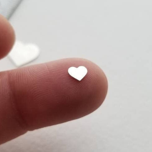 Teeny heart accents, set of 5, sterling silver solderable components