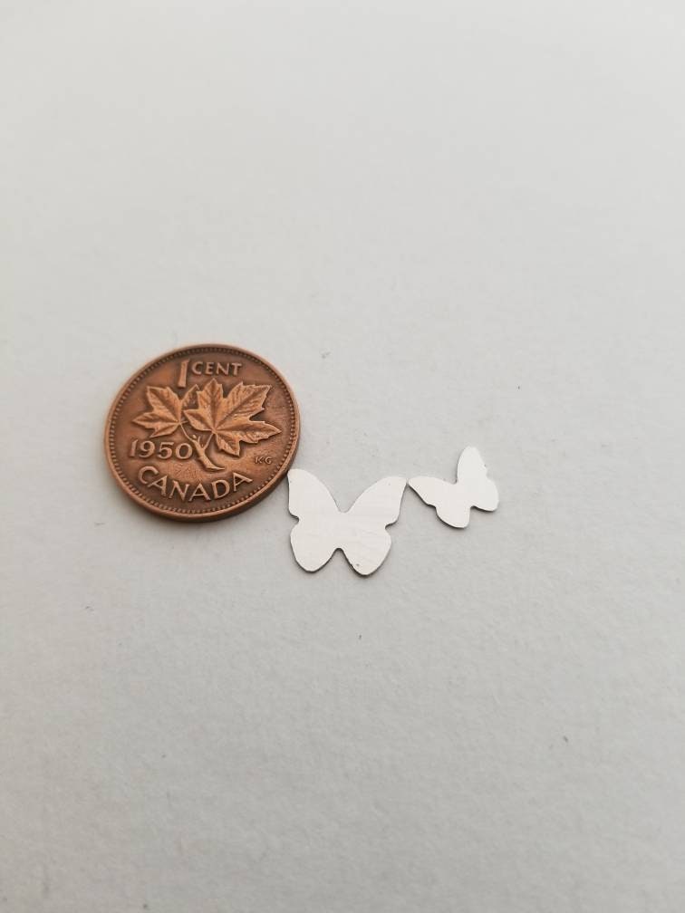 Sterling silver butterfly stamping blank, set of 5, set of 10, butterfly components, solderable accent