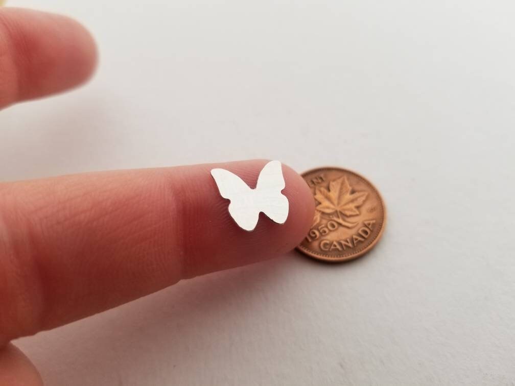 Sterling silver butterfly stamping blank, set of 5, set of 10, butterfly components, solderable accent