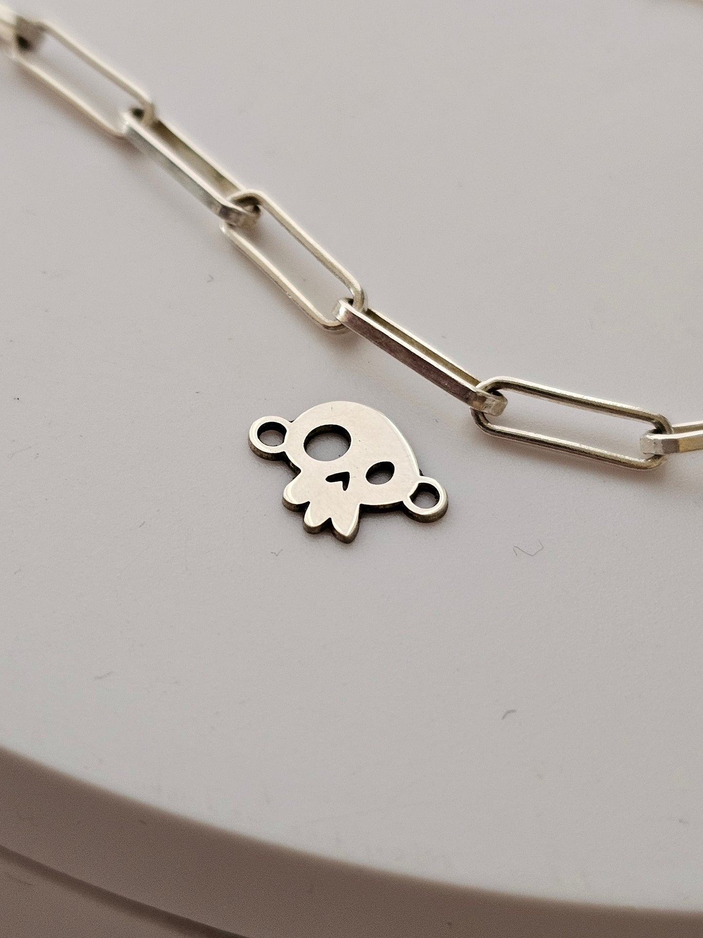 Permanent Jewelry Charm, Skull Charm, Permanent Jewelry Connectors, Sterling Silver
