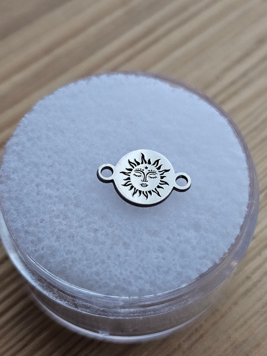Permanent Jewelry Charm, Sun Charm, Permanent Jewelry Connectors, Sterling Silver