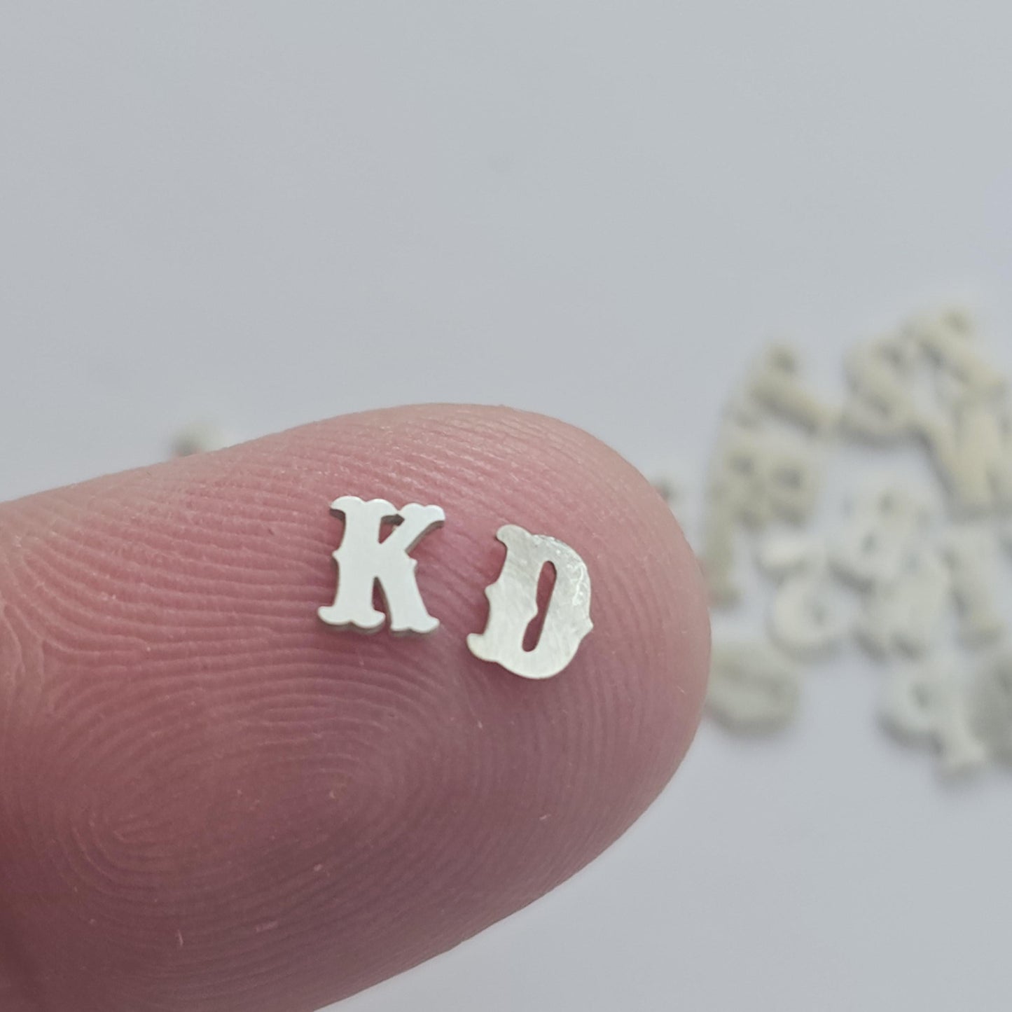 Sterling silver alphabet, 4mm letter components, letter Cut outs, Western Letters, western numbers, 4mm number components