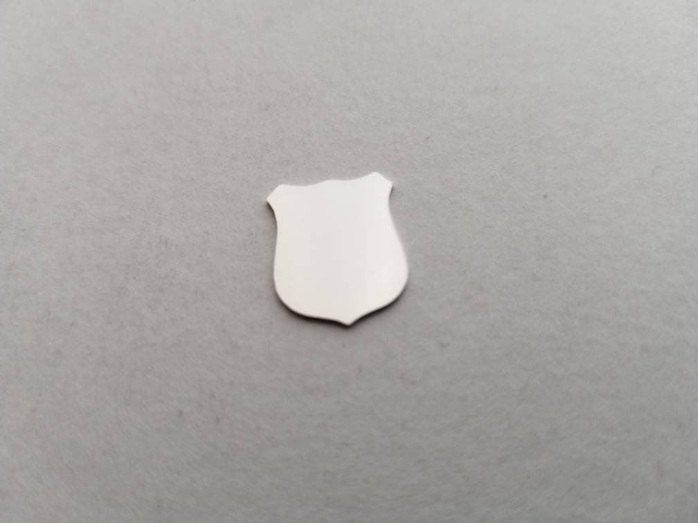Police Badge stamping blank, police badge component, police badge cut out, sterling silver badge