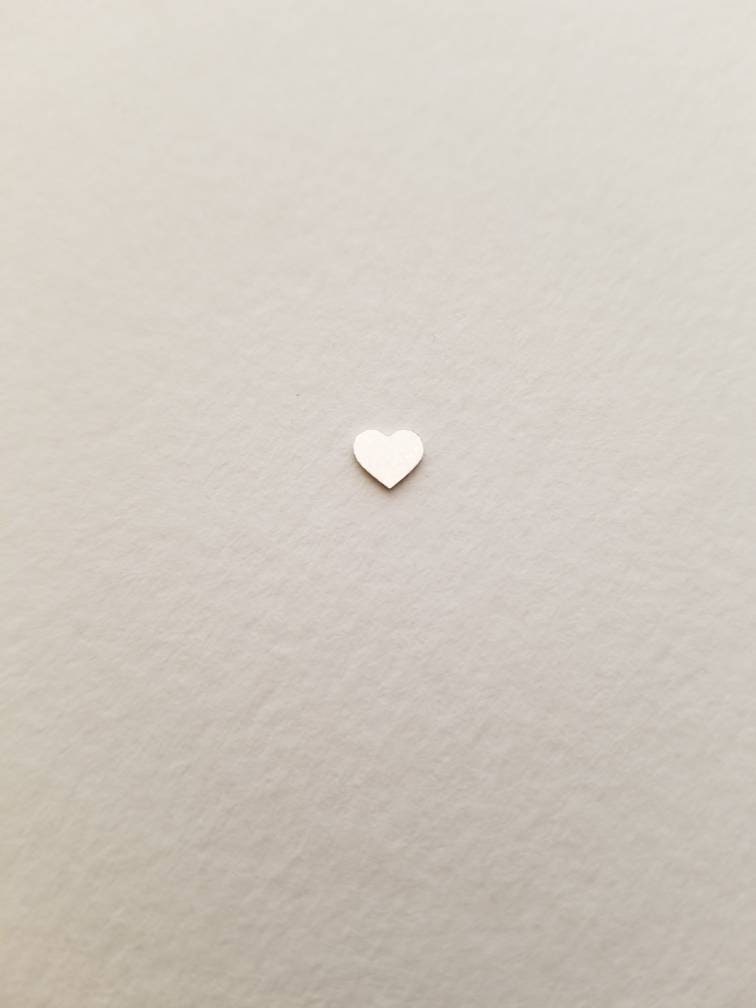 Teeny heart accents, set of 5, sterling silver solderable components