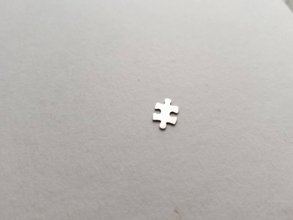 Sterling silver puzzle, set of 5, set of 10, puzzle pieces components, solderable puzzle accent