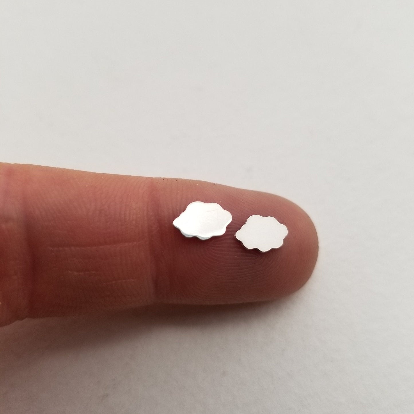 Sterling silver cloud accents, solderable cloud components, set of 5