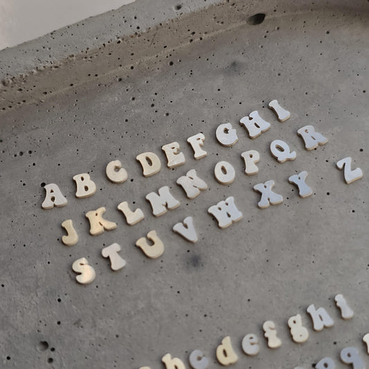 4mm Retro Sterling silver Alphabet, Hippie letter components, letter cut outs, Solderable Alphabet