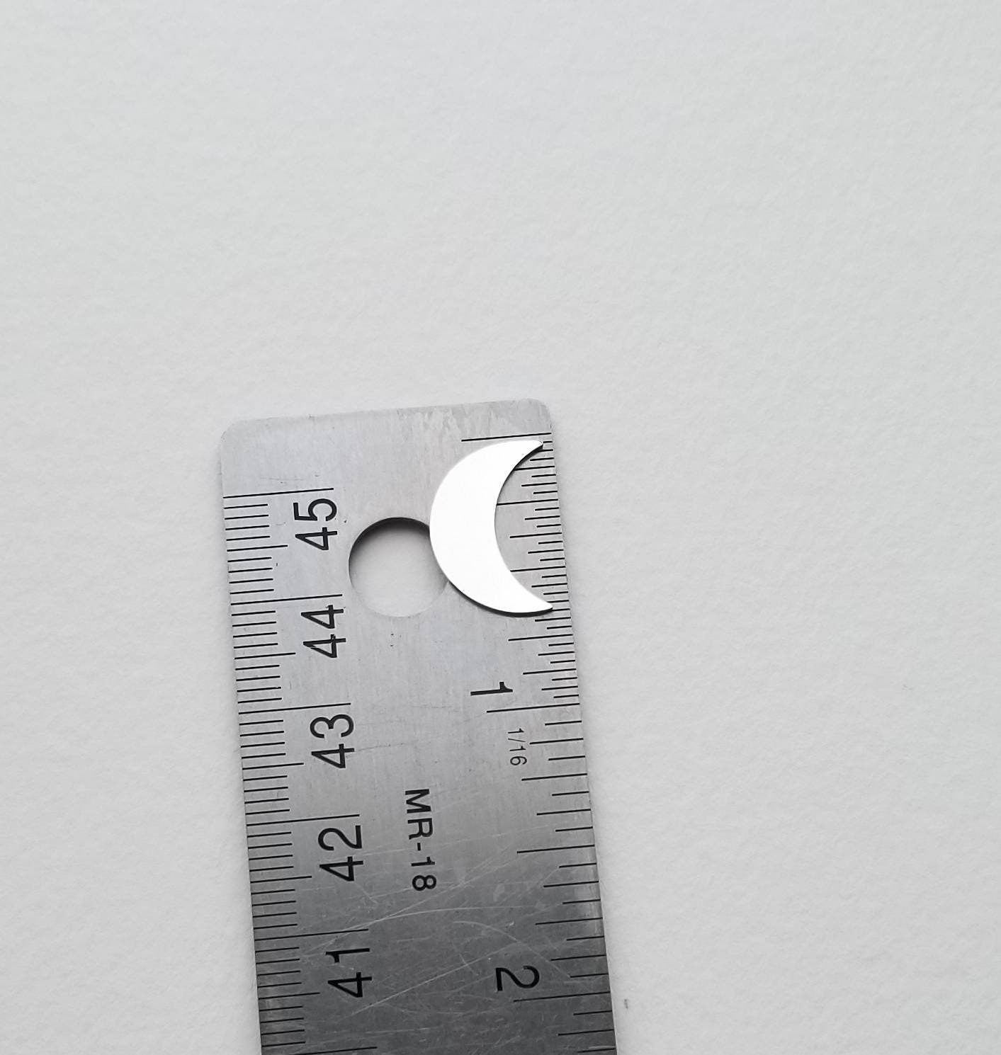 16mm Sterling Silver Crescent Moon, Sterling Silver Blank, Moon Components