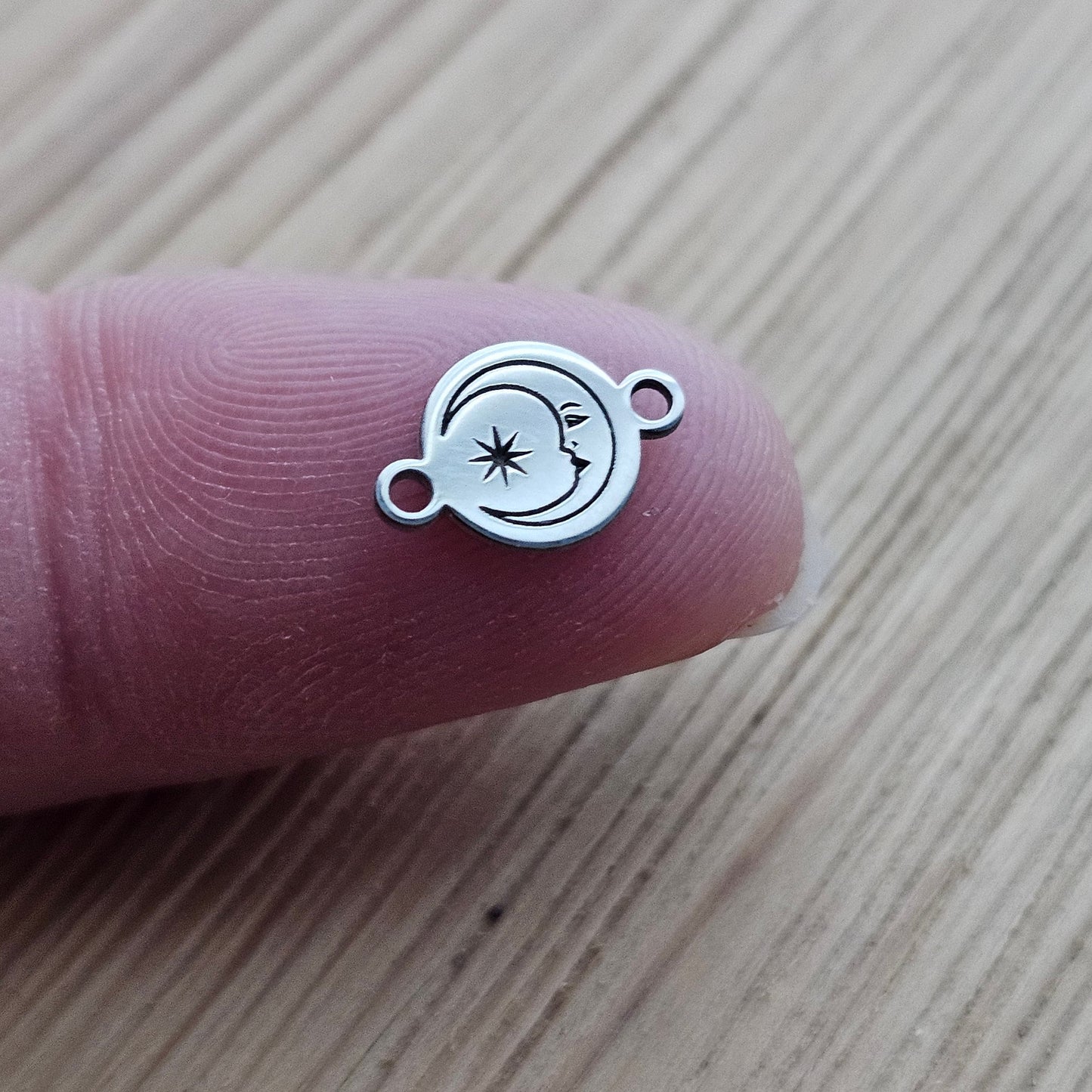 Permanent Jewelry Charm, Moon Charm, Permanent Jewelry Connectors, Sterling Silver