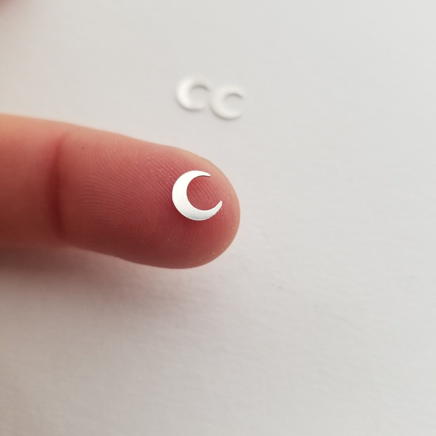 6mm Sterling silver tiny celestial moon, set of 5, solderable accents