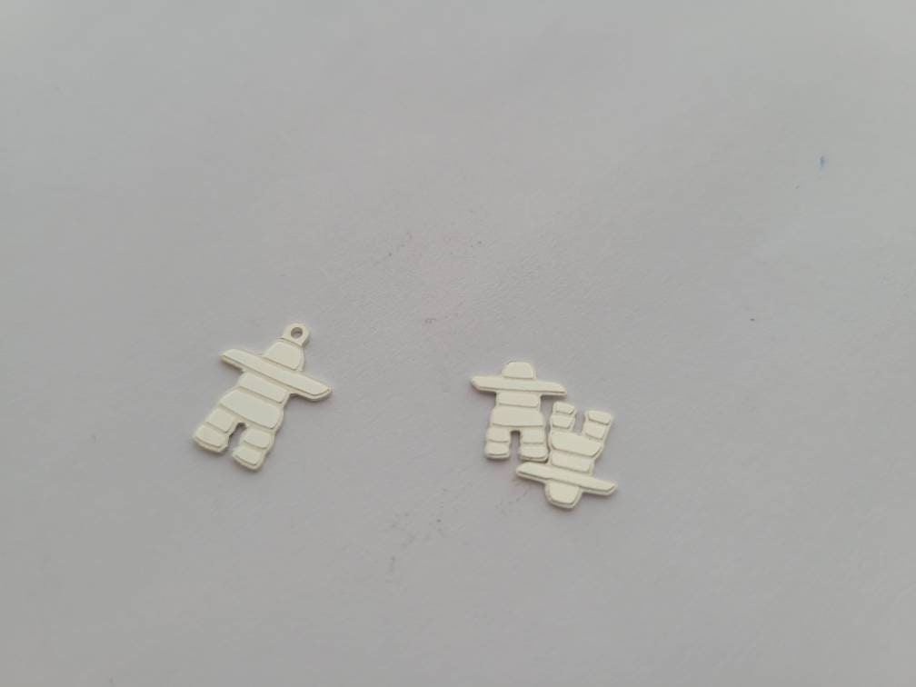 Inuksuk sterling silver charm, canadian landscape, inukshuk charm, jewelry supply