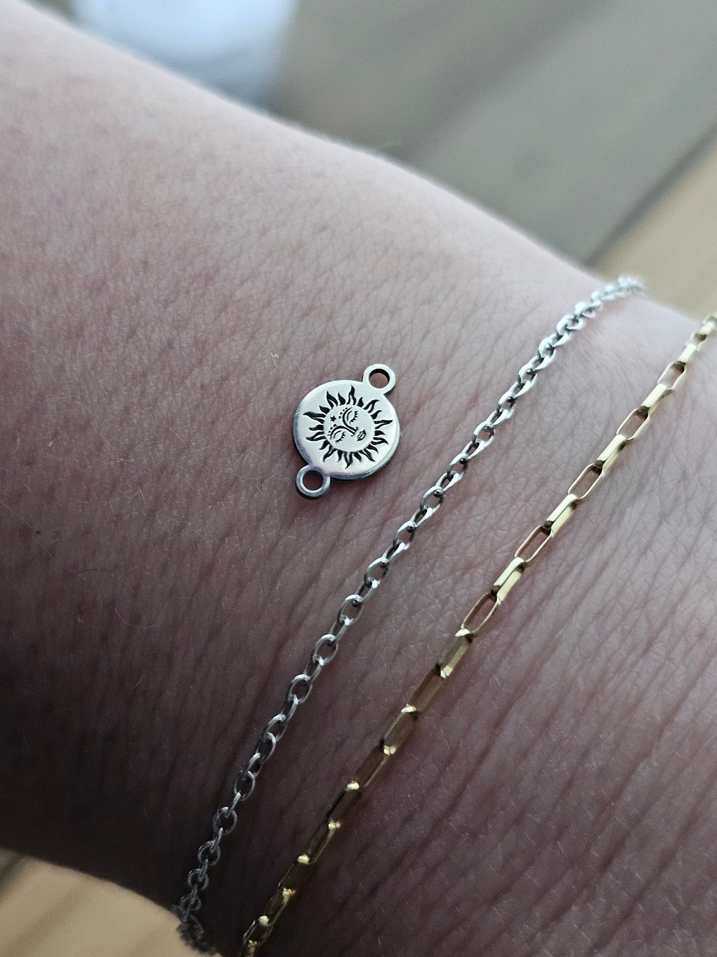 Permanent Jewelry Charm, Sun Charm, Permanent Jewelry Connectors, Sterling Silver