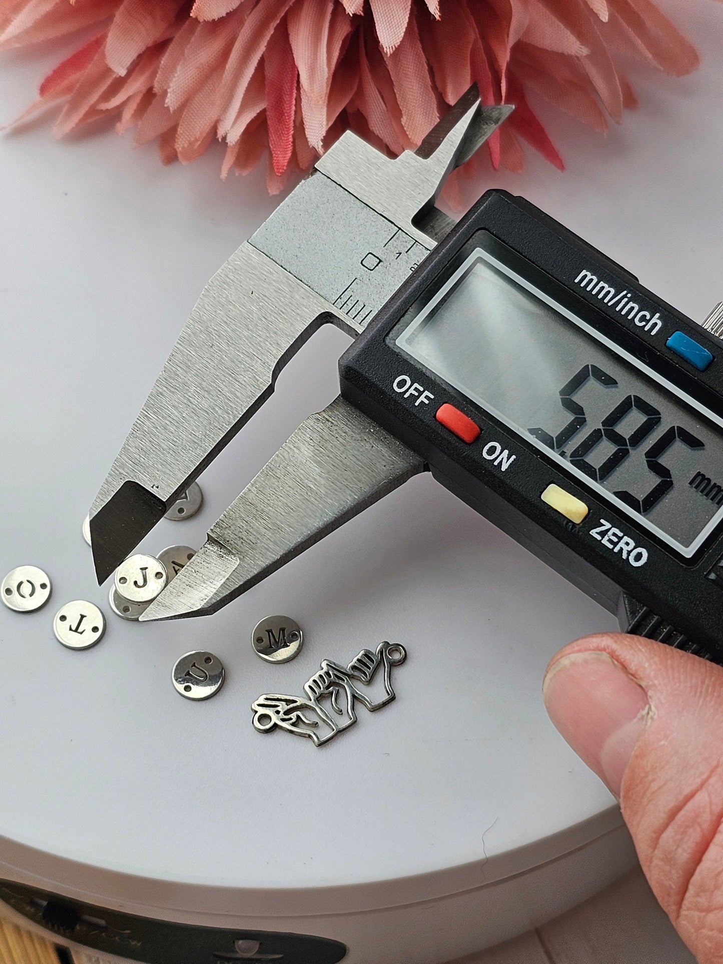Sterling silver alphabet, 5mm letter components, letter Cut outs, Letter Charms, Permanent Jewelry Alphabet Connectors, Best Seller Charm