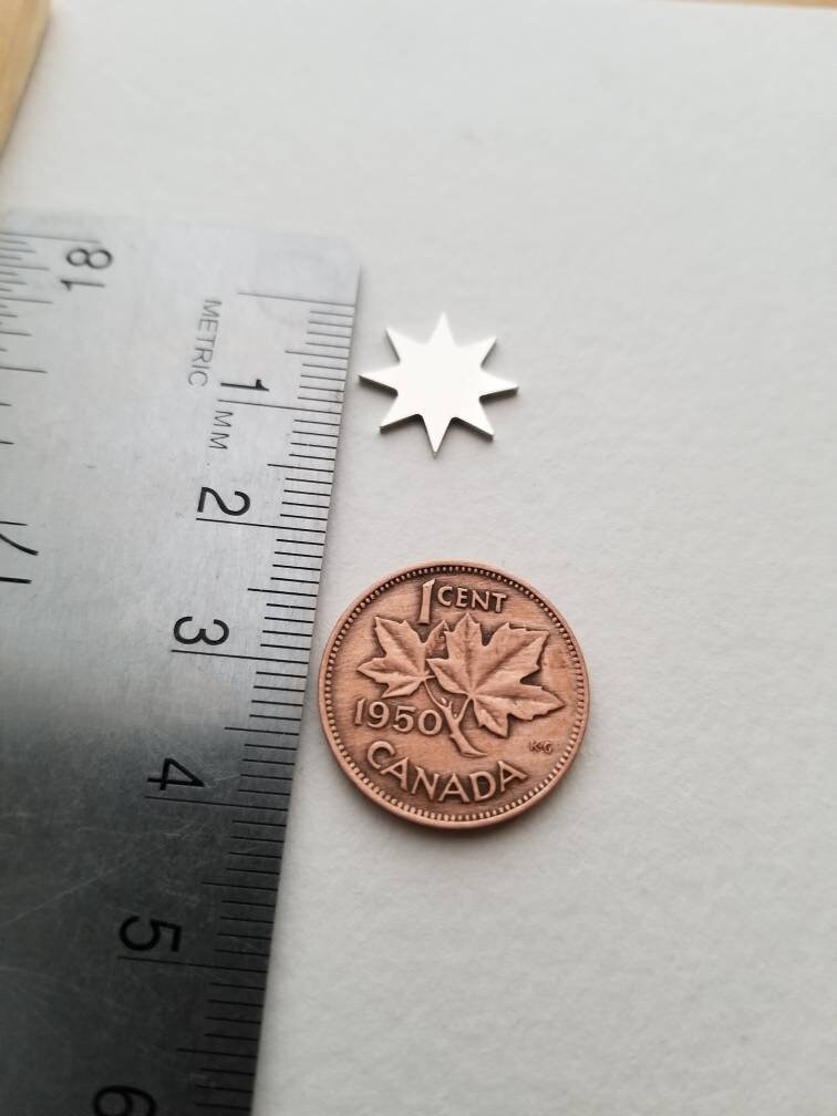 8 pointed star embellishment, sterling silver components,