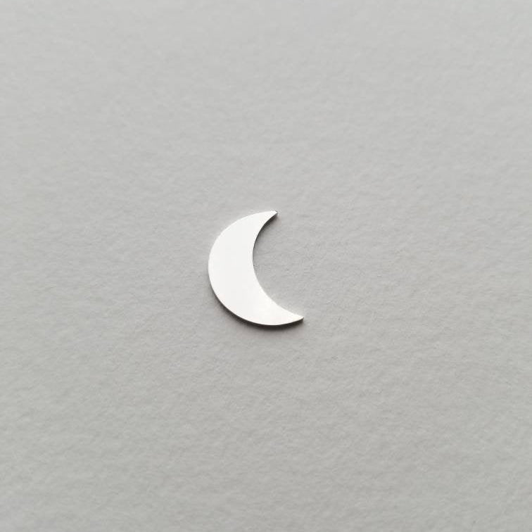 16mm Sterling Silver Crescent Moon, Sterling Silver Blank, Moon Components