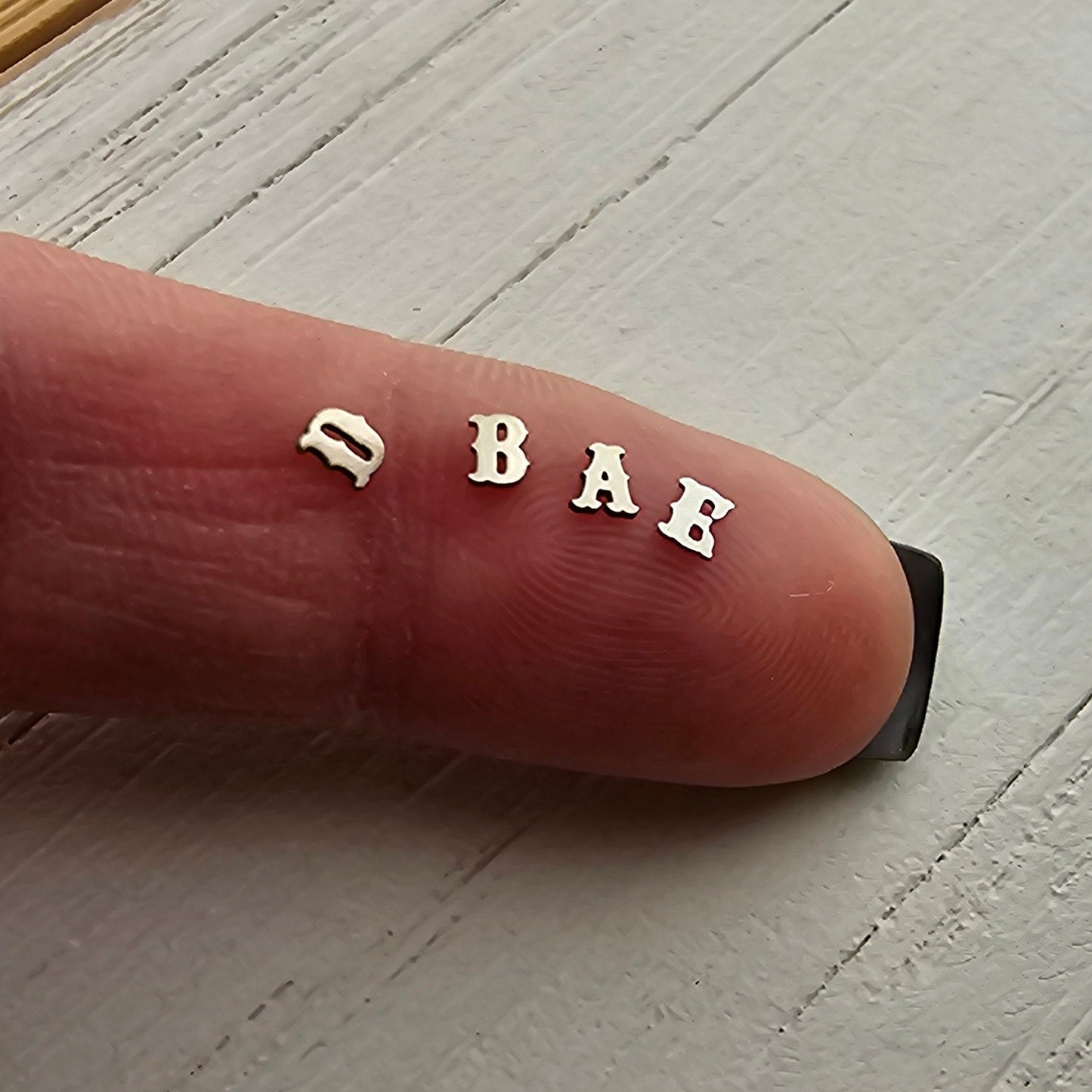 3MM Sterling silver letters, TINY letter components, letter Cut outs, Western Letters
