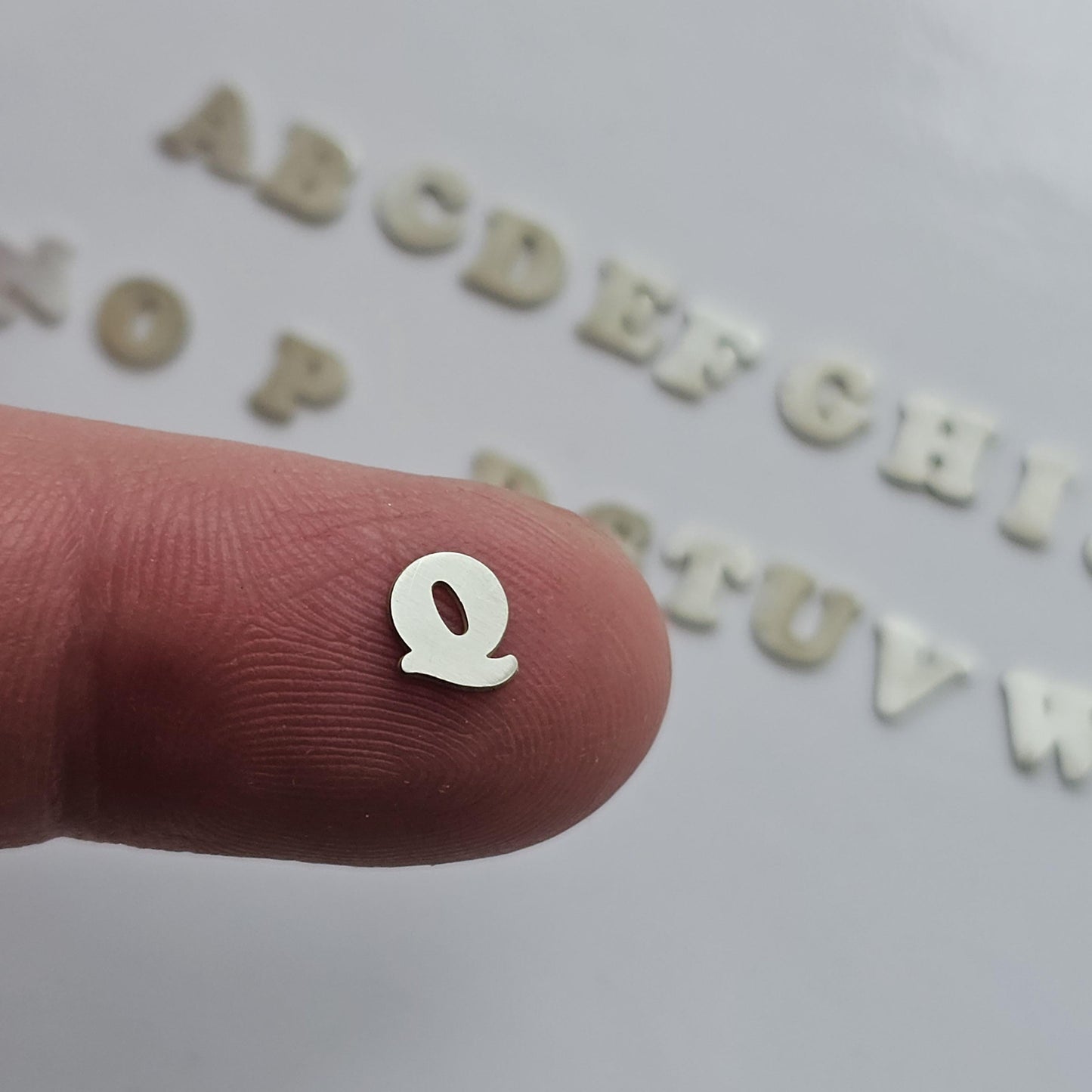 Sterling silver 4.5mm letter components, letter Findings, Thick and Chuncky Letters, alphabet, letter cut out