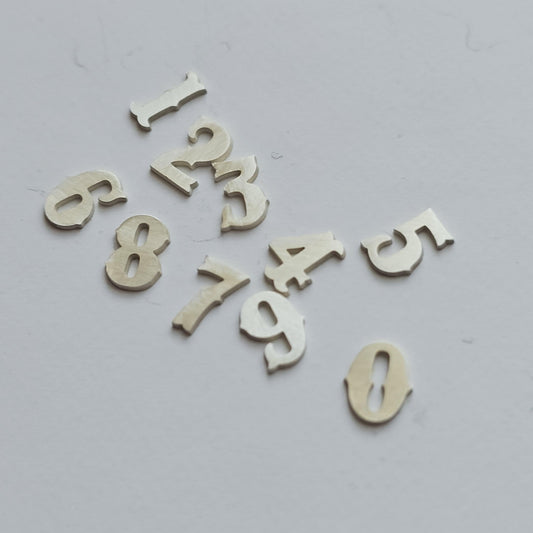 Sterling silver 5mm Number components, Number charms, Western Numbers