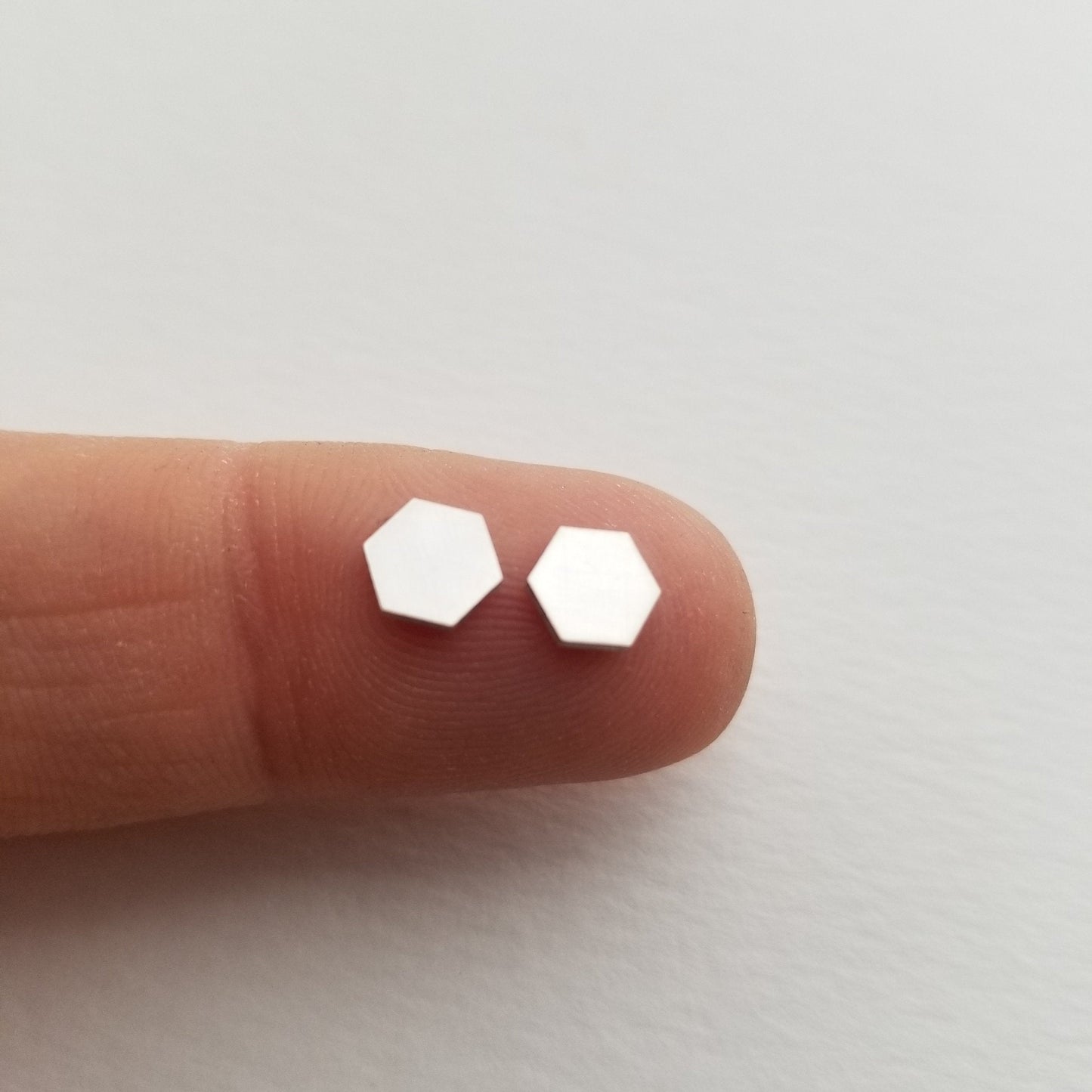 Sterling silver Hexagon Blank, Set of 5, DIY Jewelry, solderable Embellishment