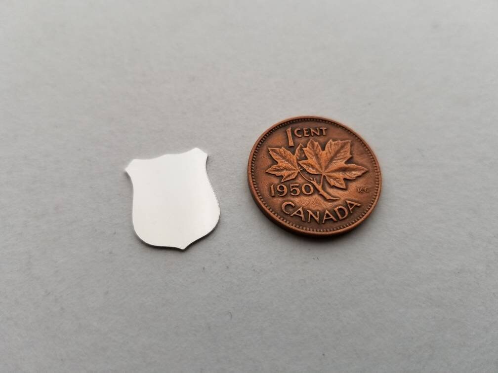 Police Badge stamping blank, police badge component, police badge cut out, sterling silver badge