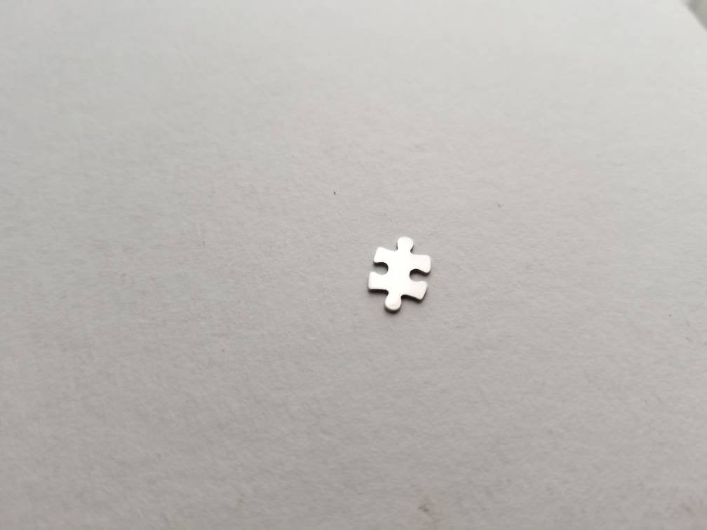 Sterling silver puzzle, puzzle pieces components, solderable puzzle accent