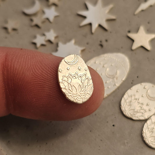 Moon, stars, sky, sterling silver, lightening bolts, sun, silversmithing components